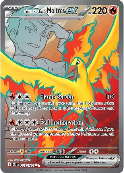 Team Rocket's Moltres ex - 208/182 - SV10 Destined Rivals - Holofoil - Near Mint (NM)