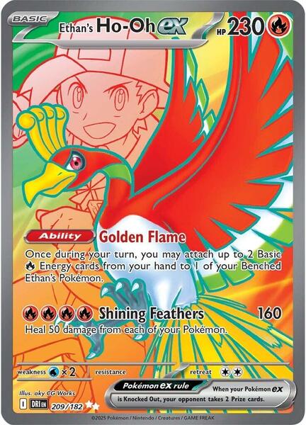 Ethan's Ho-Oh ex - 209/182 - SV10 Destined Rivals - Holofoil - Damaged