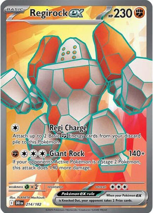 Regirock ex - 214/182 - SV10 Destined Rivals - Holofoil - Lightly Played (LP)