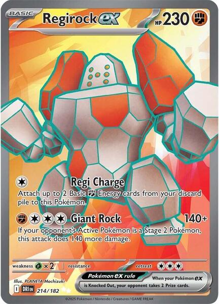 Regirock ex - 214/182 - SV10 Destined Rivals - Holofoil - Lightly Played (LP)