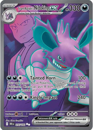 Team Rocket's Nidoking ex - 216/182 - SV10 Destined Rivals - Holofoil - Near Mint (NM)