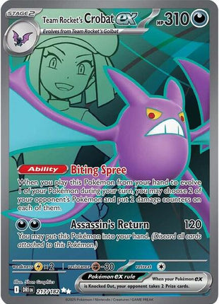 Team Rocket's Crobat ex - 217/182 - SV10 Destined Rivals - Holofoil - Near Mint (NM)