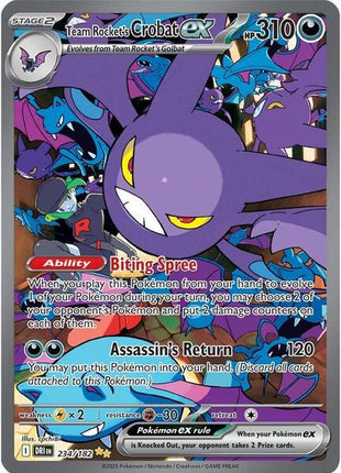Team Rocket's Crobat ex - 234/182 - SV10 Destined Rivals - Holofoil - Near Mint (NM)