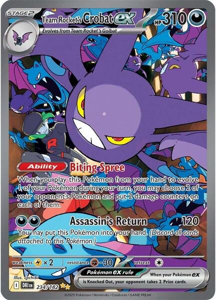 Team Rocket's Crobat ex - 234/182 - SV10 Destined Rivals - Holofoil - Near Mint (NM)