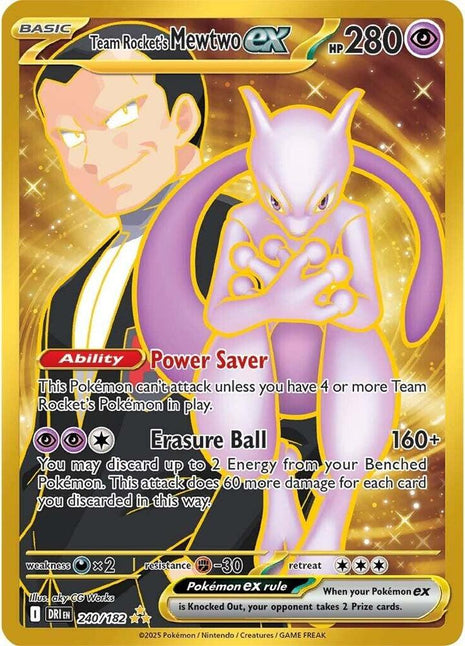 Team Rocket's Mewtwo ex - 240/182 - SV10 Destined Rivals - Holofoil - Near Mint (NM)