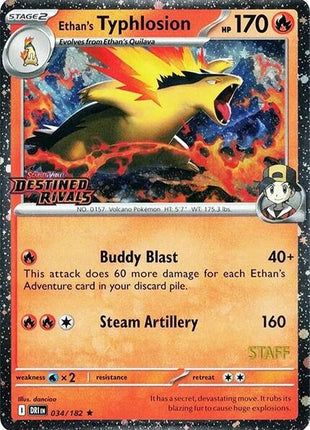 Ethan's Typhlosion (Prerelease) [Staff] - SV10 Destined Rivals - Holofoil - Near Mint (NM)