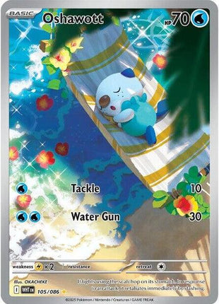 Oshawott - 105/086 - SV White Flare - Holofoil - Near Mint (NM)