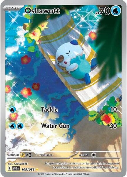 Oshawott - 105/086 - SV White Flare - Holofoil - Near Mint (NM)