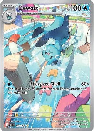 Dewott - 106/086 - SV White Flare - Holofoil - Near Mint (NM)