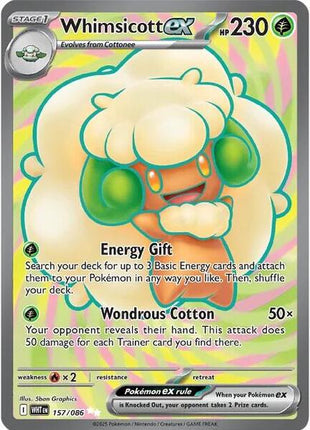 Whimsicott ex - 157/086 - SV White Flare - Holofoil - Near Mint (NM)