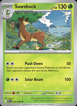 Sawsbuck (Master Ball Pattern) - SV White Flare - Holofoil - Near Mint (NM)