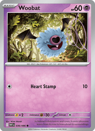 Woobat (Master Ball Pattern) - SV White Flare - Holofoil - Near Mint (NM)