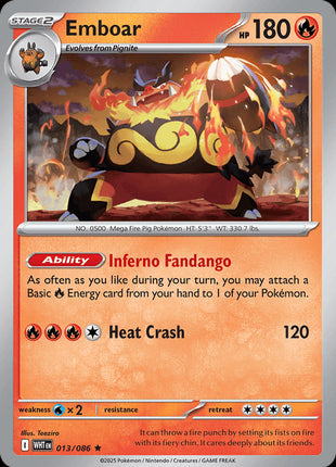 Emboar (Poke Ball Pattern) - SV White Flare - Holofoil - Near Mint (NM)