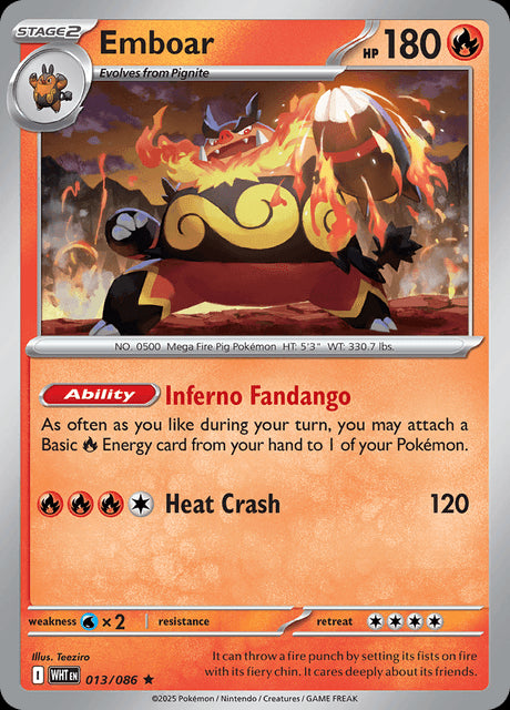 Emboar (Poke Ball Pattern) - SV White Flare - Holofoil - Near Mint (NM)