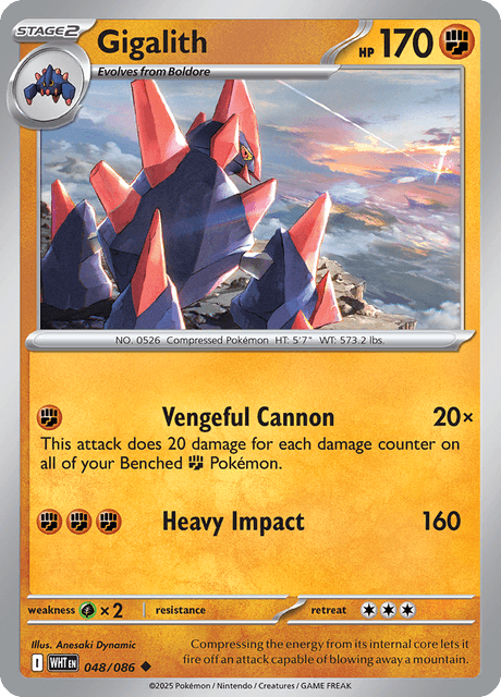 Gigalith (Poke Ball Pattern) - SV White Flare - Holofoil - Near Mint (NM)