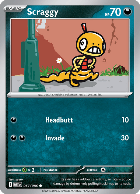 Scraggy (Poke Ball Pattern) - SV White Flare - Holofoil - Near Mint (NM)