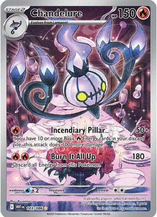 Chandelure - 103/086 - SV White Flare - Holofoil - Near Mint (NM)