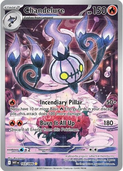Chandelure - 103/086 - SV White Flare - Holofoil - Near Mint (NM)
