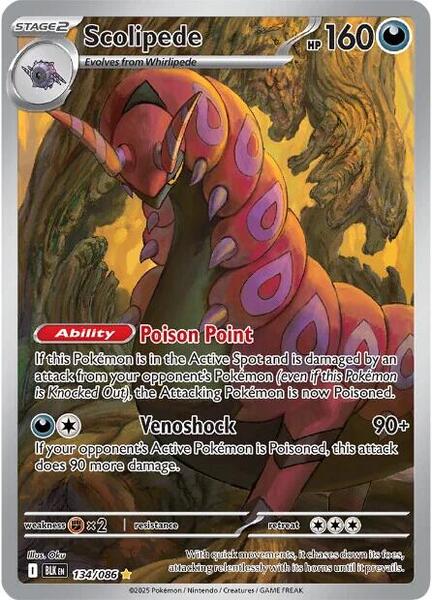 Scolipede - 134/086 - SV Black Bolt - Holofoil - Near Mint (NM)
