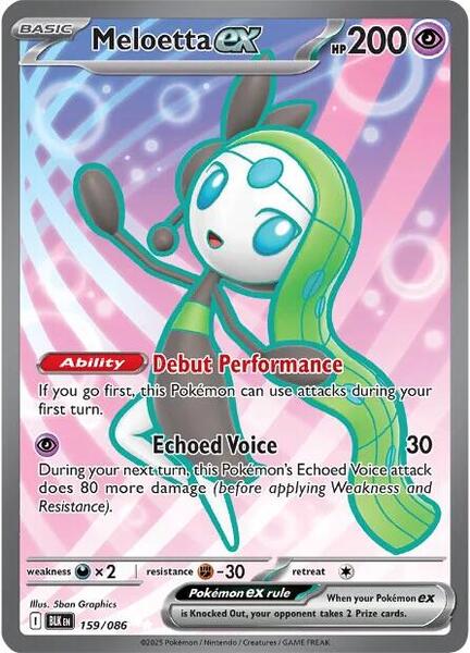 Meloetta ex - 159/086 - SV Black Bolt - Holofoil - Near Mint (NM)