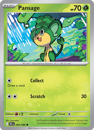 Pansage (Master Ball Pattern) - SV Black Bolt - Holofoil - Near Mint (NM)