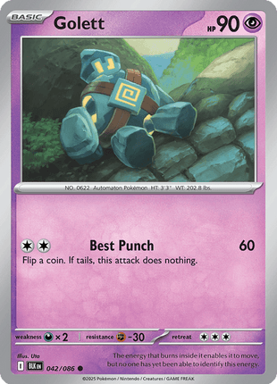 Golett (Poke Ball Pattern) - SV Black Bolt - Holofoil - Near Mint (NM)