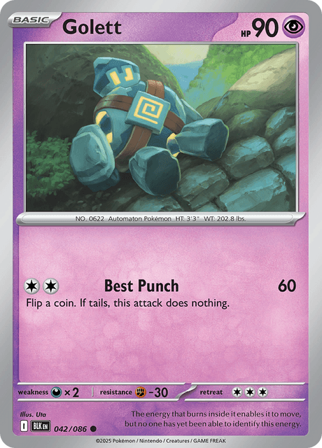 Golett (Poke Ball Pattern) - SV Black Bolt - Holofoil - Near Mint (NM)