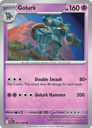 Golurk (Poke Ball Pattern) - SV Black Bolt - Holofoil - Near Mint (NM)