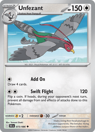 Unfezant (Poke Ball Pattern) - SV Black Bolt - Holofoil - Near Mint (NM)