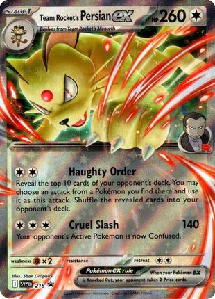 Team Rocket's Persian ex - 218 - SV10 Destined Rivals - Holofoil - Near Mint (NM)
