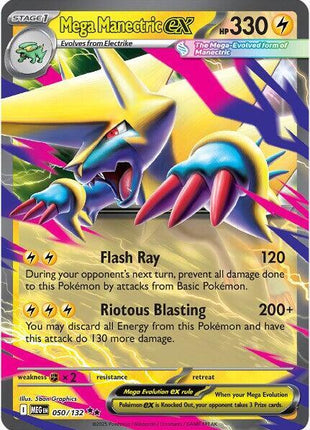 Mega Manectric ex - 050/132 - ME01 Mega Evolution - Holofoil - Near Mint (NM)