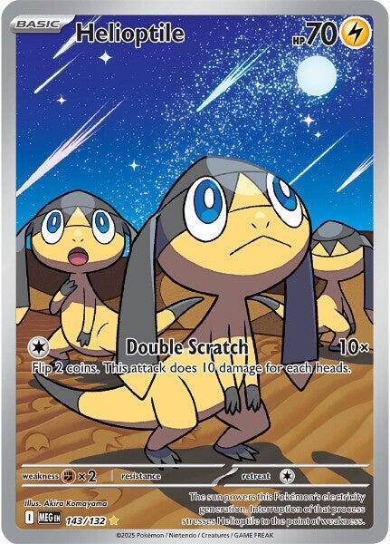 Helioptile - 143/132 - ME01 Mega Evolution - Holofoil - Near Mint (NM)