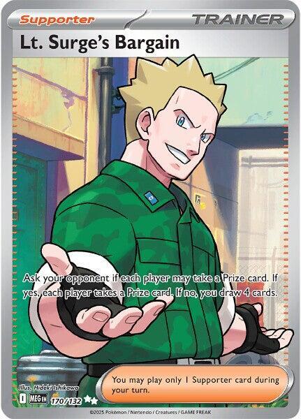 Lt. Surge's Bargain - 170/132 - ME01 Mega Evolution - Holofoil - Near Mint (NM)