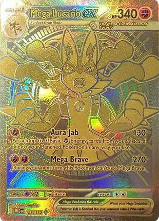 Mega Lucario ex - 188/132 - ME01 Mega Evolution - Holofoil - Near Mint (NM)