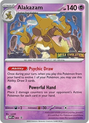 Alakazam - 003 - ME Mega Evolution Promo - Near Mint (NM)