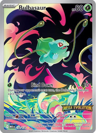 Bulbasaur - 133/132 (Mega Evolution Stamped) - ME01 Mega Evolution - Holofoil - Near Mint (NM)