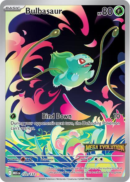 Bulbasaur - 133/132 (Mega Evolution Stamped) - ME01 Mega Evolution - Holofoil - Near Mint (NM)