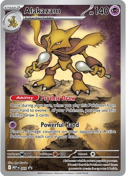Alakazam - 009 - ME Mega Evolution Promo - Holofoil - Near Mint (NM)