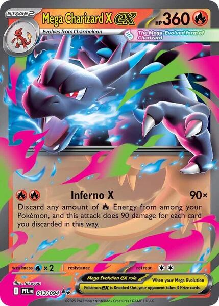 Mega Charizard X ex - 013/094 - ME02 Phantasmal Flames - Holofoil - Near Mint (NM)