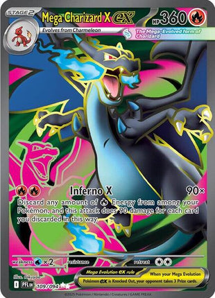 Mega Charizard X ex - 109/094 - ME02 Phantasmal Flames - Holofoil - Near Mint (NM)