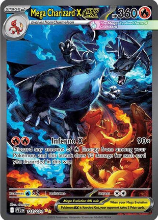Mega Charizard X ex - 125/094 - ME02 Phantasmal Flames - Holofoil - Near Mint (NM)