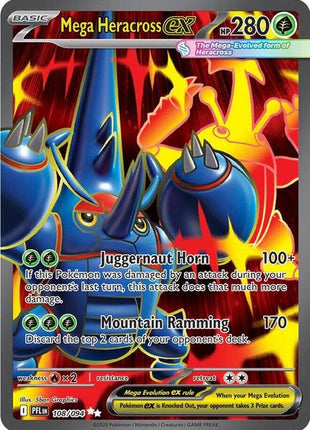 Mega Heracross ex - 108/094 - ME02 Phantasmal Flames - Holofoil - Near Mint (NM)