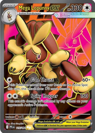 Mega Lopunny ex - 115/094 - ME02 Phantasmal Flames - Holofoil - Near Mint (NM)
