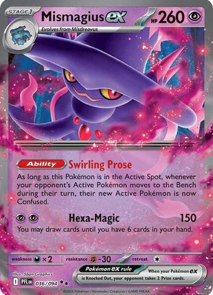 Mismagius ex - 036/094 - ME02 Phantasmal Flames - Holofoil - Near Mint (NM)