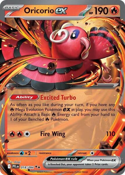 Oricorio ex - 018/094 - ME02 Phantasmal Flames - Holofoil - Near Mint (NM)