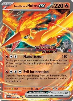 Team Rocket's Moltres ex - 31/182 (Destined Rivals Stamp) - Miscellaneous Cards and Products - Holofoil - Near Mint (NM)