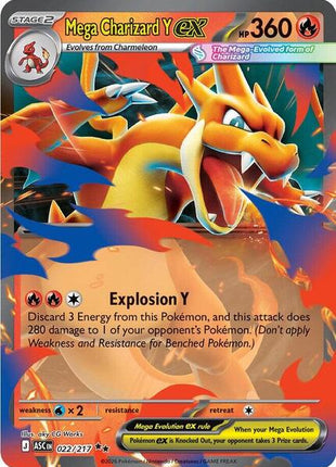 Mega Charizard Y ex - 022/217 - ME Ascended Heroes - Holofoil - Near Mint (NM)