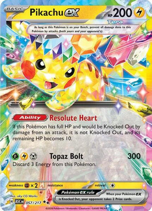 Pikachu ex - 057/217 - ME Ascended Heroes - Holofoil - Near Mint (NM)