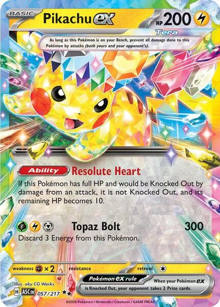 Pikachu ex - 057/217 - ME Ascended Heroes - Holofoil - Near Mint (NM)