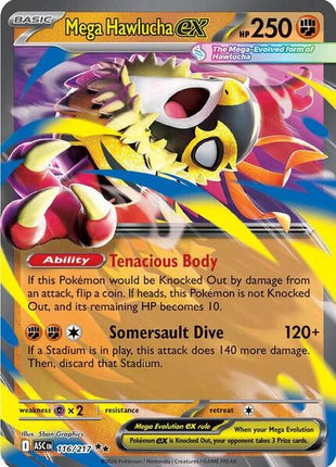Mega Hawlucha ex - 116/217 - ME Ascended Heroes - Holofoil - Near Mint (NM)